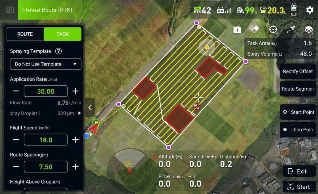 Drone Spraying Flight Path